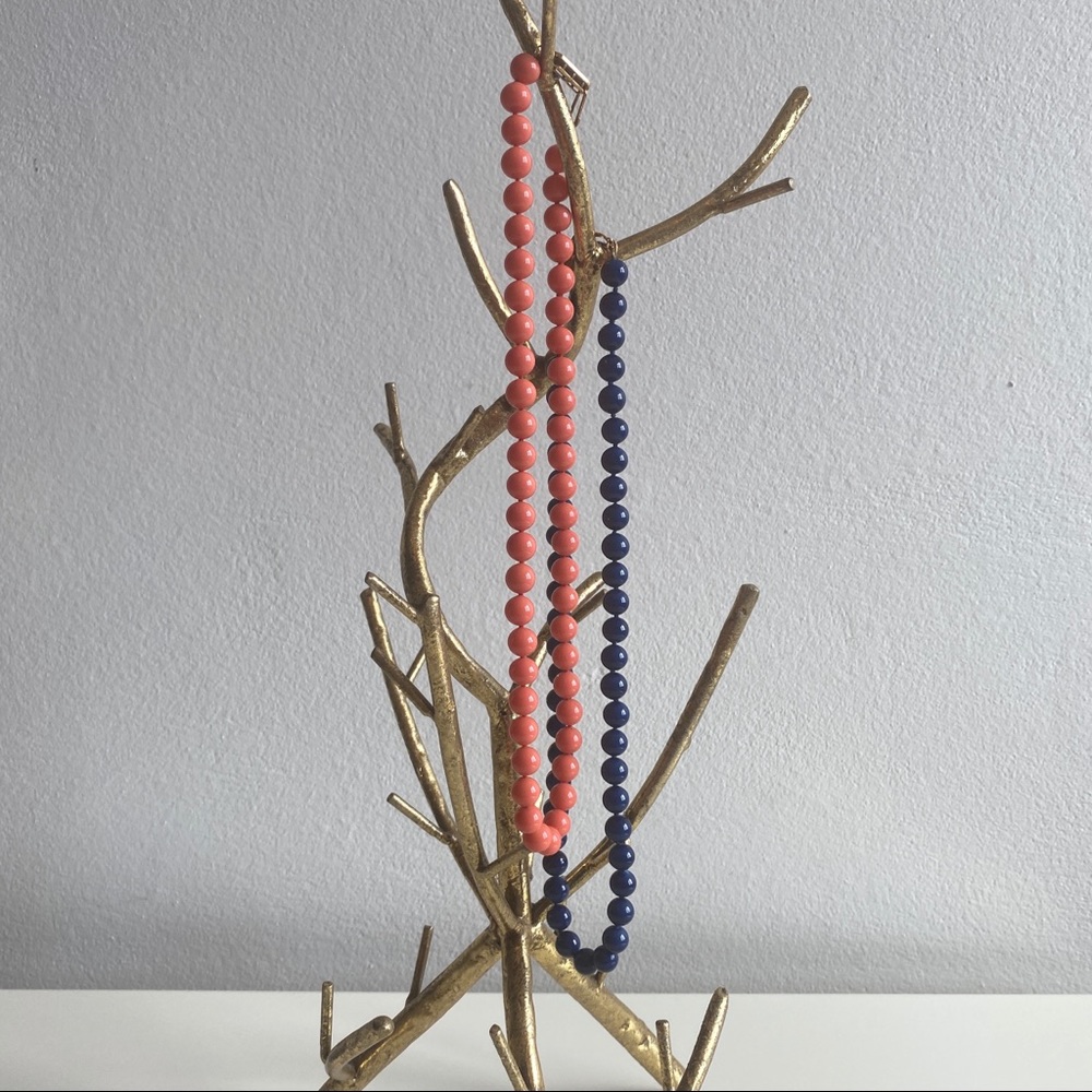 Colored Pearl Necklaces Blue and Orange